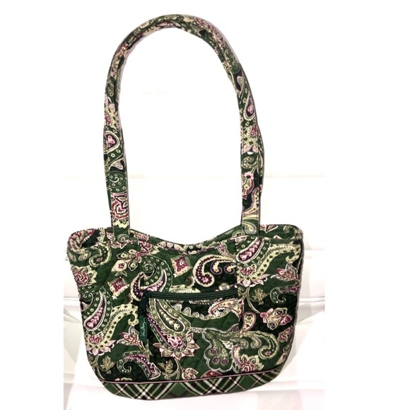 Vera Bradley Green Paisley Purse Medium size - Picture 1 of 9